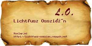 Lichtfusz Osszián névjegykártya